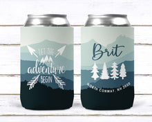 Load image into Gallery viewer, Mountain Party Can Huggers. Mountain Bachelor or Birthday Favors.Asheville Bachelorette Favors.Camping Bachelorette Party! Mountain Wedding
