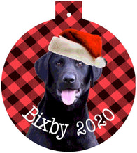 Load image into Gallery viewer, Black Lab Personalized Ornament
