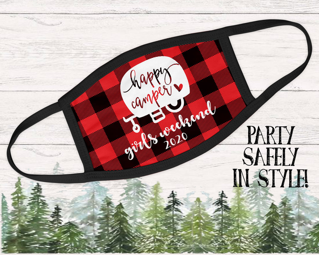 Plaid Glamping Personalized Face Mask