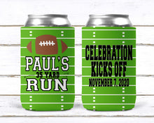 Load image into Gallery viewer, Football Huggers. Bachelor Party favors. Personalized Football Birthday Party. Custom Football Party Favors. Boys Birthday Party Favors.
