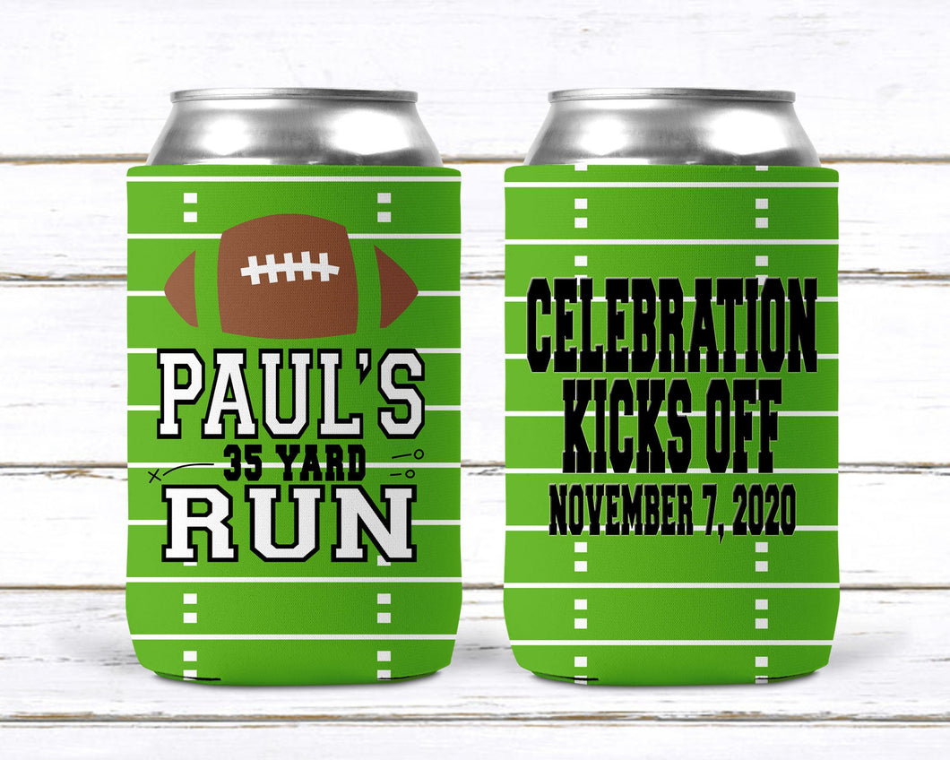 Football Huggers. Bachelor Party favors. Personalized Football Birthday Party. Custom Football Party Favors. Boys Birthday Party Favors.