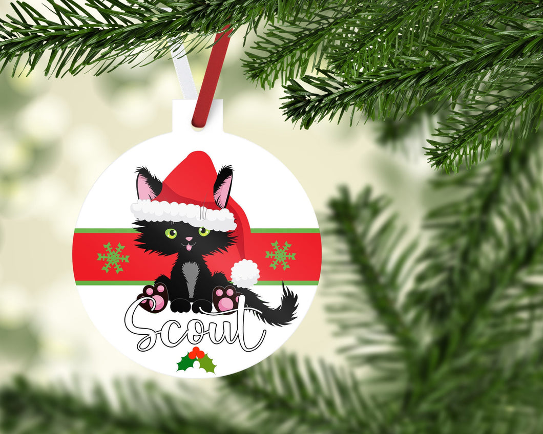 Cat Name Ornaments. Rescue Cat Gift! Personalized Christmas Gift for the Cat lover! Great Kitten Present! Cat Mom Gift! Custom Cat theme