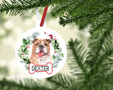 Load image into Gallery viewer, Bulldog Ornaments. Personalized Gift for the Bulldog lover! Bulldog Ornament. Custom Bulldog Gifts! Bulldog Mom gift!
