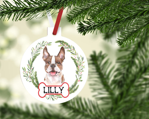 Boston Terrier Ornaments. Personalized Brown Boston Terrier Gift! Boston Terrier Ornament. Custom Frenchie Gifts! Boston Terrier Mom gift!