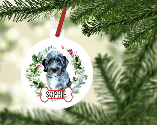 Blue Merle Doodle Ornaments. Personalized Gift for the Labradoodle lover! Merle Doodle Ornament. Custom Doodle Gifts! Merle Doodle Mom gift!