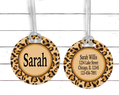 Leopard Print luggage tag. Great Monogrammed Birthday or Bridesmaids gift. Diaper Bags too! Bachelorette or Girls Weekend gifts.