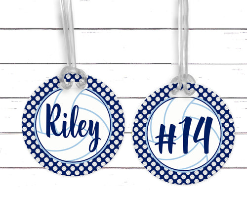 Personalized Volleyball Bag Tag. Perfect Volleyball player gift. Great Volleyball team gift. Monogrammed Volleyball Tag!