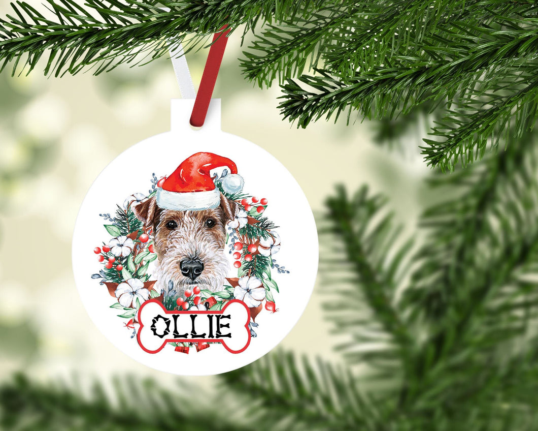 Wire Fox Terrier Dog Ornaments. Personalized Wire Fox Terrier Dog Gift! Personalized Wire Fox Terrier Ornament. Wire Fox Terrier Mom gift!