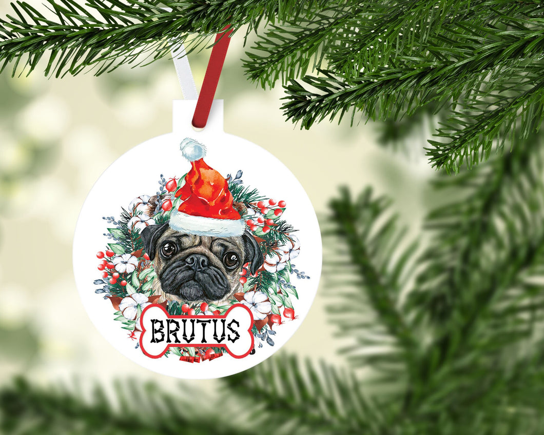 Pug Dog Ornaments. Personalized PUG Dog Gift! Personalized Pug Ornament. Pug Mom gift! Pug Dog mom!