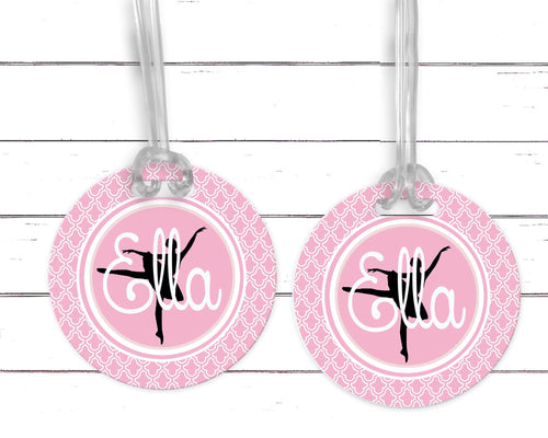 Ballet Dancer Bag Tag. Monogrammed Ballet gift. Great Baby Shower or Ballet Birthday gift! Diaper bag or backpack too.