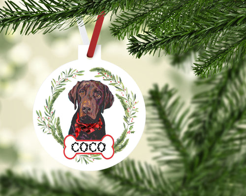 Chocolate Lab Puppy Ornaments. Personalized Gift for the Lab lover! Labrador Retriever Ornament. Perfect Chocolate Lab Gifts! Lab Mom gift!