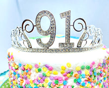 Load image into Gallery viewer, 91st Birthday tiara, Birthday Headband, 91 Birthday Party Tiara, 91 Birthday Crown, 91 Birthday Party Decoration, 91st present
