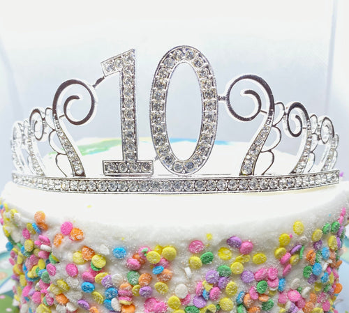 10th Birthday tiara, 10th Birthday Gift, 10th Birthday Party Tiara, 10th Birthday Crown, 10th Birthday Party Decoration, 10th present