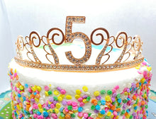 Load image into Gallery viewer, 5th Birthday tiara, 5th Birthday Gift, 5th Birthday Party Tiara, 5th Birthday Crown, 5th Birthday Party Decoration, 5 year old girl gift!
