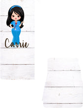 Load image into Gallery viewer, Brunette Nurse Cell Phone Stand. Great nurse gift! Nurse Personalized gift, Nursing Student Graduation gift! Nurse appreciation Gift!
