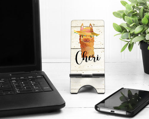 Llama Cell Phone Stand. Personalized Llama gift. Cell Phone Stand, Custom LLama present. Custom Teacher gift, Gift for mom, daughter!