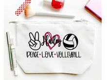 Load image into Gallery viewer, Volleyball Personalized Make Up bag. Custom Volleyball bag. Volleyball Bag. Volleyball Team Gift! Volleyball Gift. Volleyball coach gift!
