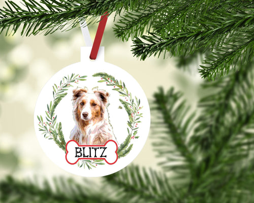 Australian Shepherd Red Merle Ornaments. Australian Shepherd Gift. Personalized Australian Shepherd Dog Mom. Australian Shepherd Ornament.