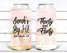 Load image into Gallery viewer, Rose Gold &quot;Glitter&quot; Party Huggers. Slim Can Party. Personalized Bachelorette Party favors. Birthday Party Favors! White and Gold favors.
