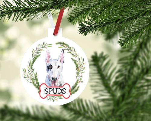 Bull Terrier Ornaments. Custom Bull Terrier Ornament. Personalized Bull Terrier Ornament. Perfect Bull Terrier Gifts! Bull Terrier Mom gift!
