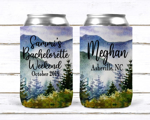 Mountain Party Can Huggers. Mountain Bachelor or Birthday Favors.Asheville Bachelorette Favors. Camping Bachelorette Party! Mountain Wedding
