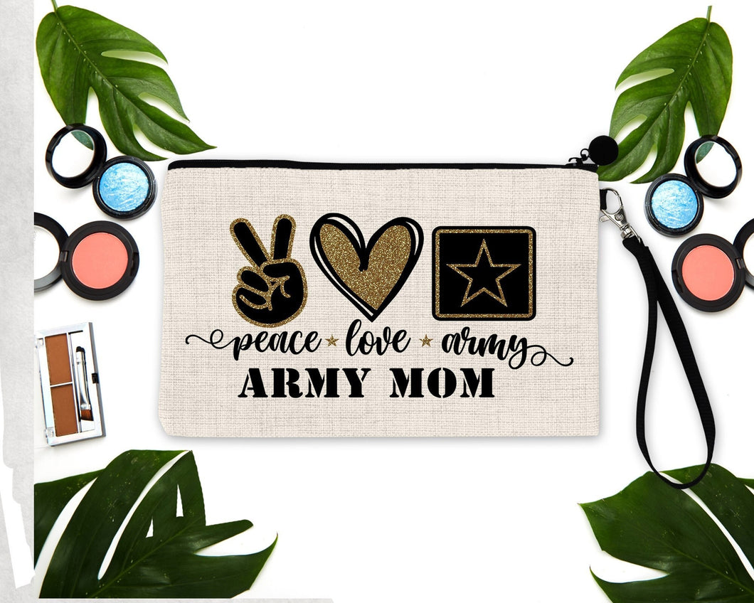 Army Make Up bag. Custom Army Mom bag. Army Wife Bag. Personalized Army theme Gift! Army Wife Gift. Army mom gift!