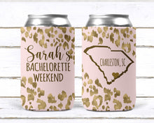 Load image into Gallery viewer, Leopard Party Huggers. Rose Gold Leopard Bachelorette or Birthday Huggers. Leopard Bachelorette Party Favors. Personalized Party Huggers!
