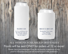 Load image into Gallery viewer, Tie Dye Slim party huggers. Skinny can party favors. Personalized Birthday or Bachelorette Party Favors. Slim Can tie dye party favors!
