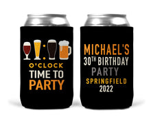 Load image into Gallery viewer, Beer O&#39;Clock Party huggers. 21 30 40 50 Beer Birthday Favors! Bachelor Party Gifts. Cheers and Beers Party favors. Birthday Party favors
