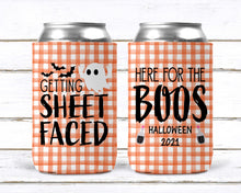 Load image into Gallery viewer, Halloween Party Favors. Personalized Halloween Huggers. Halloween Bachelorette Party. Halloween Wedding Shower Coolies!
