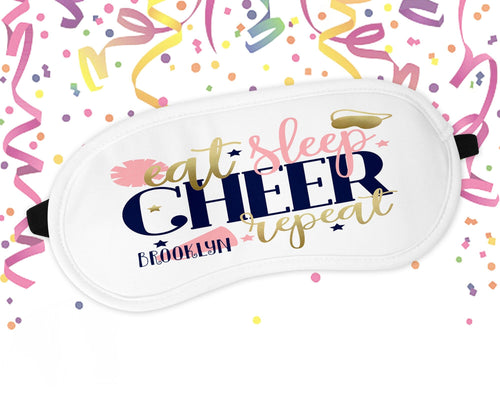 Cheer Party Sleep Mask! Cheer theme party favors.  Cheerleader Gifts. Cheer Coach Gifts. Cheer team gifts! Cheerleading gift!