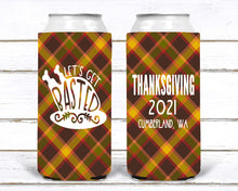 Load image into Gallery viewer, Friendsgiving Slim Party Huggers. Thanksgiving Party Favors. Turkey Party Favors! friendsgiving Party!
