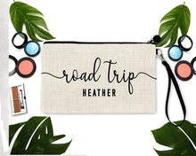 Load image into Gallery viewer, Personalized Make up bag. Great Bachelorette or Girls Weekend Favors. Birthday Favor bags. road trip bags!  21 30 40 50 60 birthday Bags!
