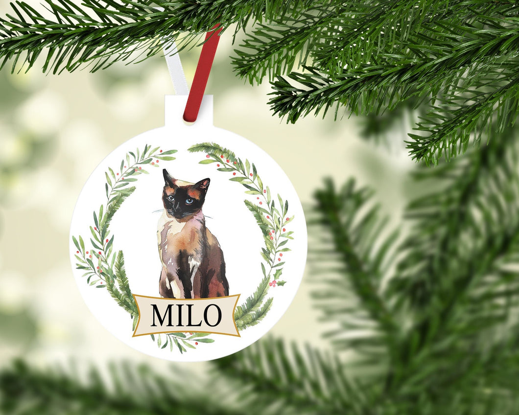 Siamese cat Ornament. Rescue Cat Gift! Personalized Siamese cat lover gift! Siamese cat Present! Cat Mom Gift! Custom cat