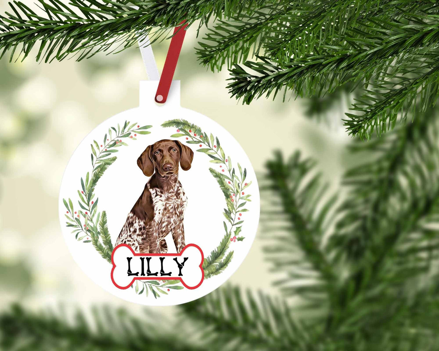 German Shorthair Pointer Ornaments. Custom German Shorthair Pointer Gift. Personalized Pointer gift! German Shorthair Pointer Mom gift!