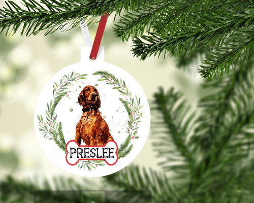 Irish Setter Ornaments. Custom Irish Setter Gift. Personalized dog mom or dog dad gift! Gundog Mom gift! Rescue Dog Christmas Tree Ornament