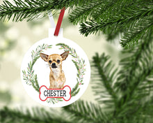 Load image into Gallery viewer, Chihuahua Ornaments. Personalized Chihuahua Gift! Chihuahua theme Ornament. Custom Chihuahua Gifts! Chihuahua Mom gift! Rescue Chihuahua!
