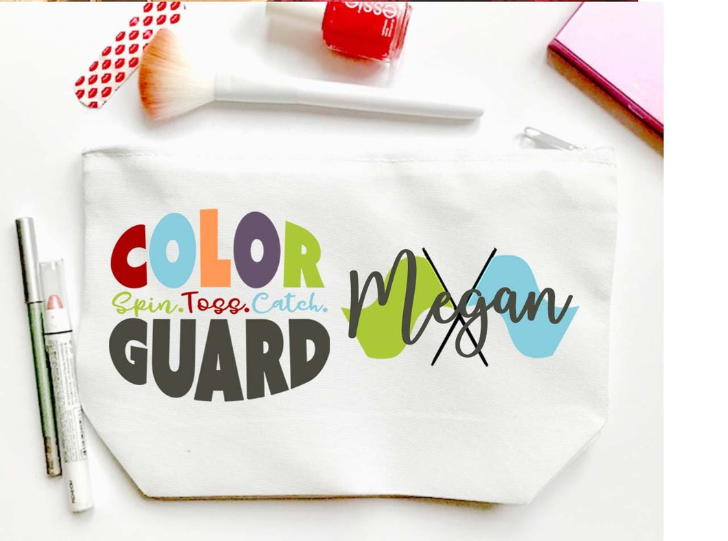 Color Guard Personalized Make Up bag. Custom Flag Core bag. Personalized Color Guard Make up Bag. Personalized Band Gift! Color Guard Gift.