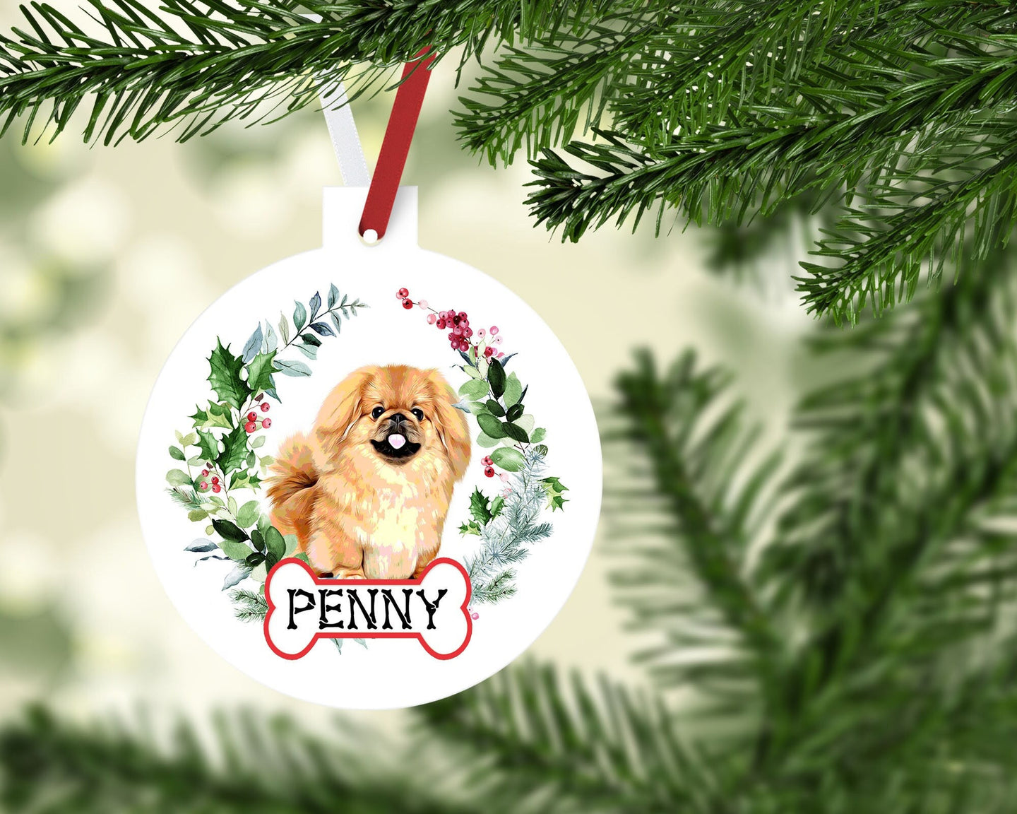 Pekingese Ornaments. custom Pekingese Ornament. Pekingese Christmas Tree Ornament. Personalized Pekingese Gifts! Pekingese Dog Mom gift