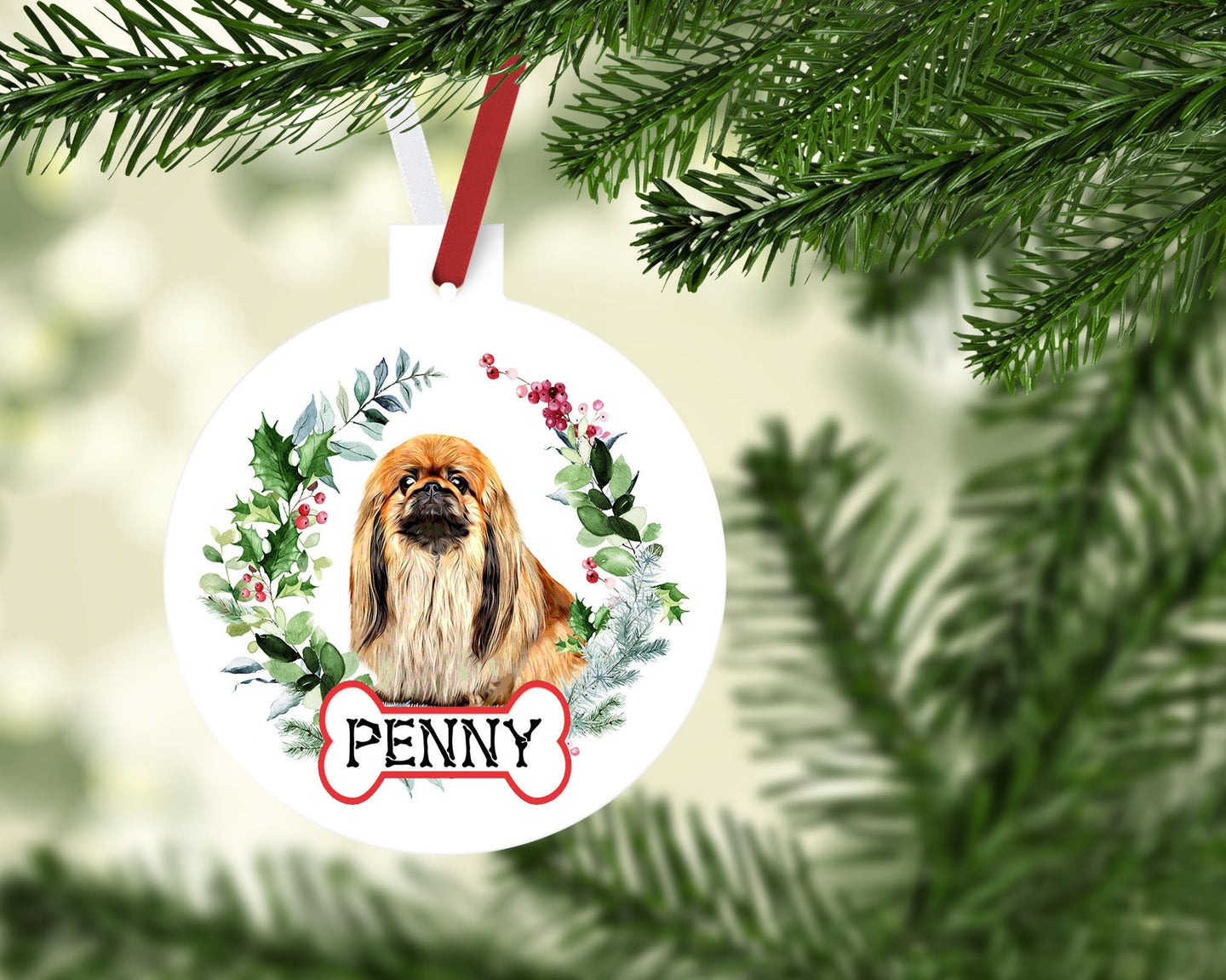 Pekingese Ornaments. custom Pekingese Ornament. Pekingese Christmas Tree Ornament. Personalized Pekingese Gifts! Pekingese Dog Mom gift