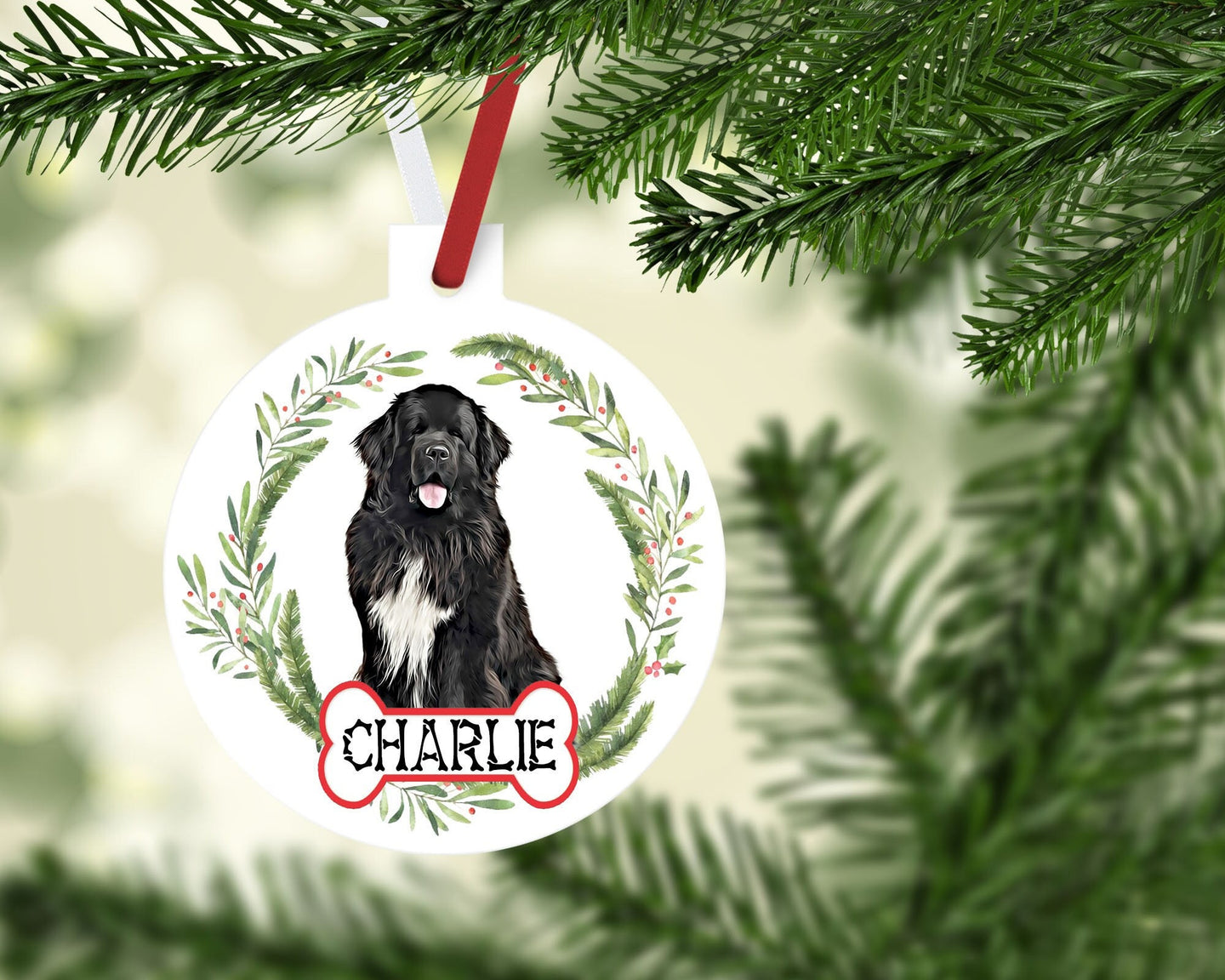 Newfoundland Ornaments. Personalized Gift for the Newfoundland lover! Newfoundland Dog Ornament. Perfect Newfoundland Gift for the dog mom!