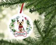Load image into Gallery viewer, Yorkshire Terrier Dog Ornaments. Personalized Yorkshire Terrier Dog Gift! Personalized Yorkie Ornament. Short Haired Yorkie Mom gift!
