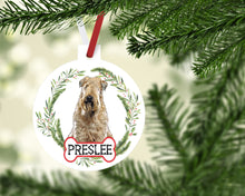 Load image into Gallery viewer, Wheaten Terrier Dog Ornaments. Personalized  Soft Coated Terrier Dog Gift! Custom Wheaten Terrier Ornament. Wheaten Terrier Mom gift!
