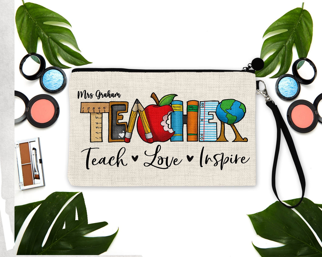 Teacher Make Up bag. Teacher Favors. Teacher Make up Bag. Teacher Cosmetic Bag! Custom teacher gift! Teacher appreciation Present!