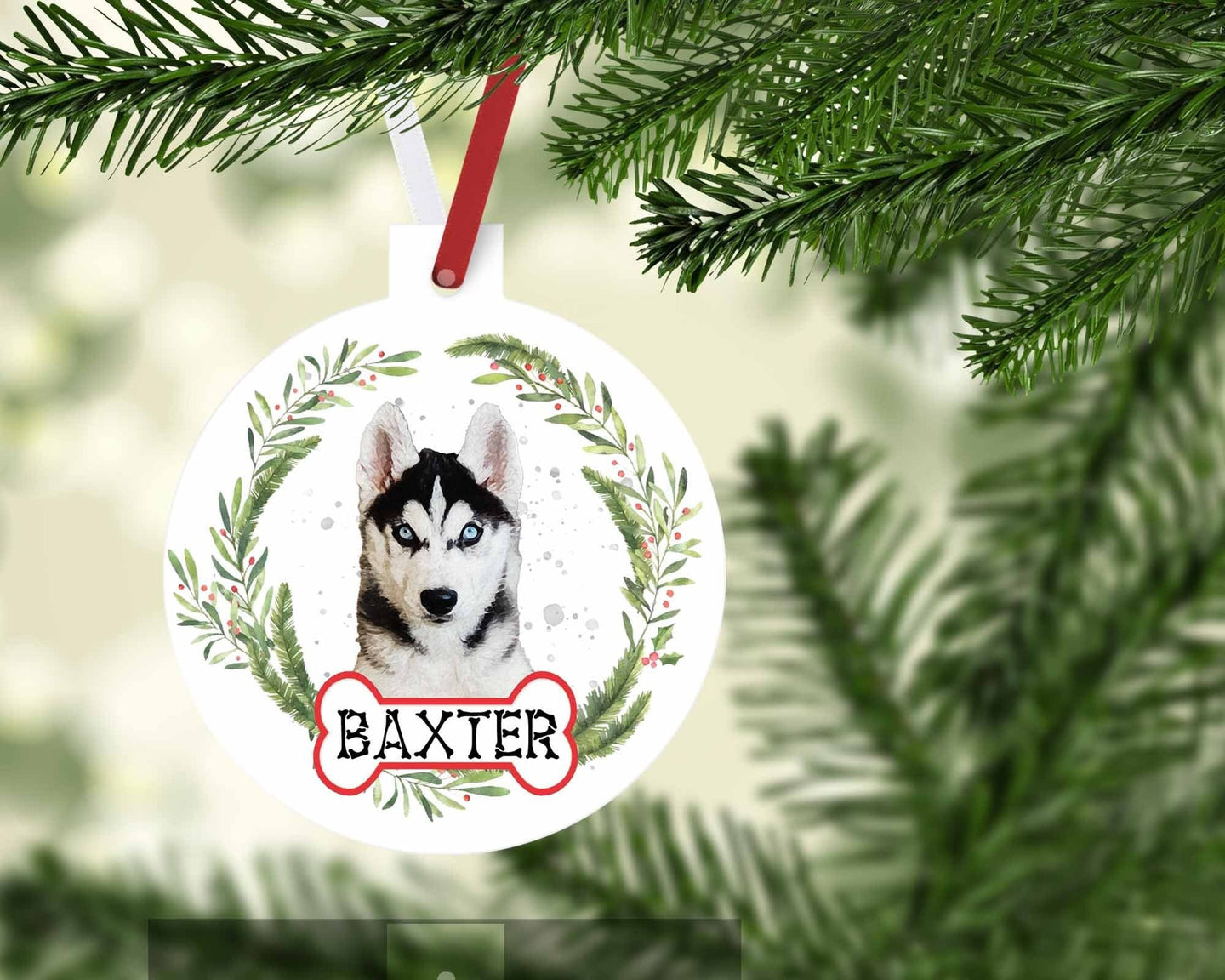 Husky Puppy Ornaments. Personalized Gift for the Husky lover! Brown or Black Husky Ornament. Perfect Husky Gifts for the dog mom or dad!