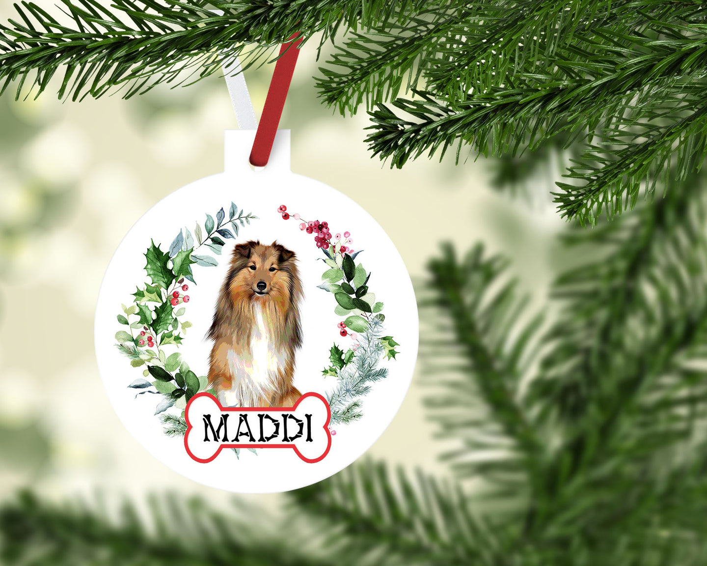 Shetland Sheepdog Ornaments. Custom Shetland Sheepdog Ornament. Personalized Shetland Sheep Dog Ornament. Perfect Shetland Sheepdog Gifts!