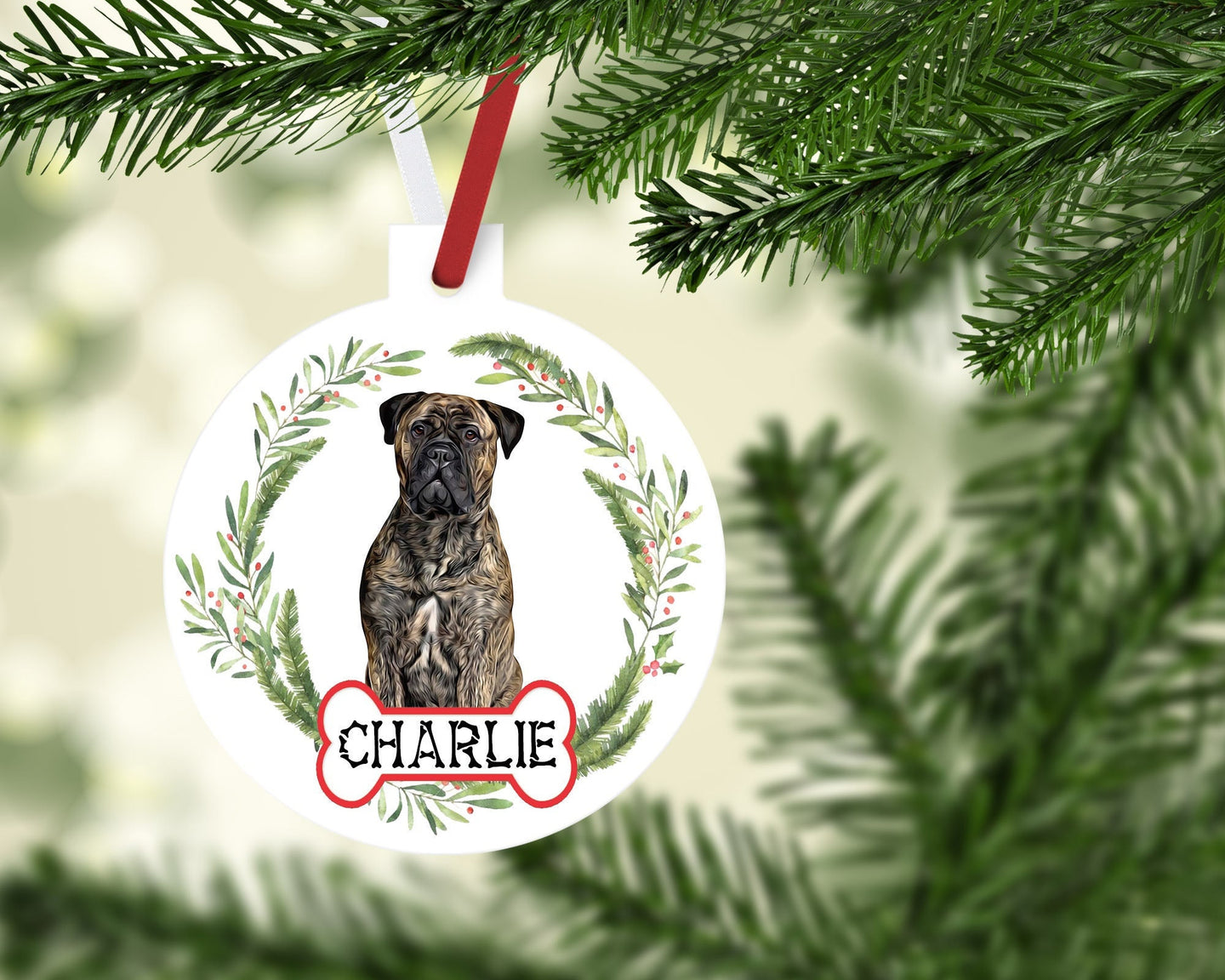Mastiff Ornaments. Personalized Gift for the Bullmastiff lover! Mastiff Dog Ornament. Perfect Bullmastiff Gift for the dog mom!