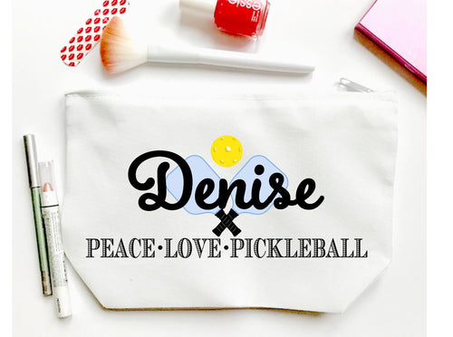 Pickleball Bag.  Personalized Make Up bag. Great Pickleball Party Favors. Personalized Pickleball Team Gift! Pickle ball  bag