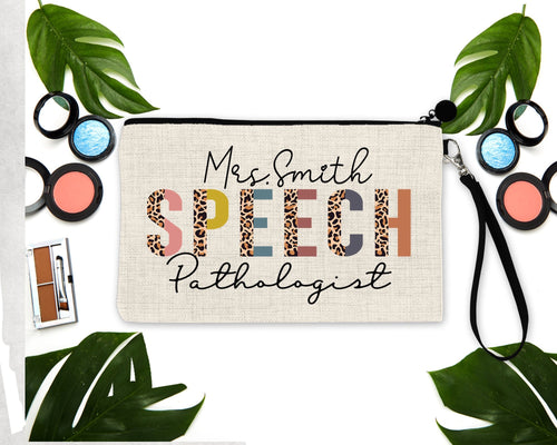 Speech Pathologist Make Up bag. Speech Pathologist Bag. Personalized Speech Pathologist gift! Custom Speech Pathologist gift. Speech Teacher