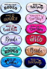 Load image into Gallery viewer, Glitter Bermuda Sleep Mask! Bermuda Bachelorette or Birthday party FAVORS. Bermuda vacation favors! Bermuda Girls Weekend!
